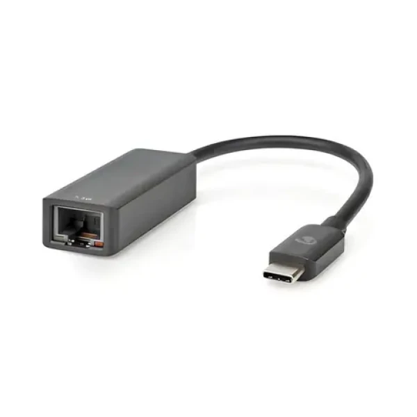 Nedis USB-C - RJ45 adaptér černý / Adaptér / USB 3.2 Gen 1 / 2,5 Gbps / 0,2 m (CCGB64960BK02)