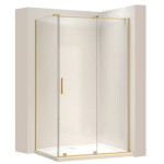 REA/S - Sprchová kabina Montana Gold Brush 130x100 KPL-K2518