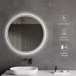 CERANO - Koupelnové LED zrcadlo Vito, kovový rám - černá matná - Ø 60 CER-NT8232G60