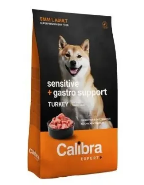 Calibra Dog EXPERT+ Adult Small Sensitive+Gastro Support krůtí 6 kg / Granule pro psy / citlivé trávení / malá plemena