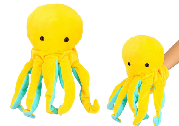 Mamido Plyšový maňásek chobotnice 25 cm žlutá
