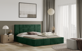 FRONTI Postel MILANO 160x200 zelená s úložným prostorem