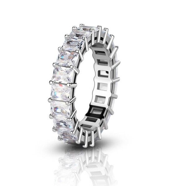Elenys stříbrný rhodiovaný prsten Křišťálový klenot Velikost: 9 (EU: 59-60)