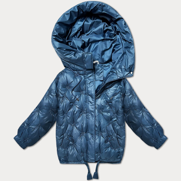 Světle modrá prošívaná oversize bunda s kapucí Minority (M2-6510-30) odstíny modré S (36)