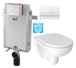 ALCADRAIN Renovmodul - předstěnový instalační systém s bílým tlačítkem M1710 + WC JIKA LYRA PLUS RIMLESS + SEDÁTKO DURAPLAST AM115/1000 M1710 LY1