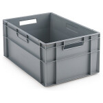 Stohovatelná europřepravka 600 x 400 x 270 mm, šedá, objem 52l, nosnost 25kg | RAJA