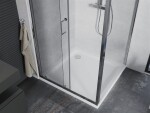 MEXEN/S - Apia sprchový kout posuvný 100x100, sklo transparent, chrom + vanička 840-100-100-01-00-4010