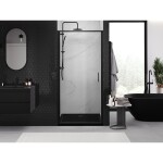 MEXEN - Exo sprchové dveře křídlové 85, transparent, černá 817-085-000-70-00