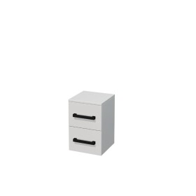 Koupelnová skříňka nízká s černou úchytkou SAT Cube Way 32,5x49,3x33 cm bílá lesk lesk/mat CUBE3CN32BL CUBE3CN32BL