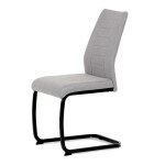 Židle jídelní, světle šedá látka, černé kovové nohy