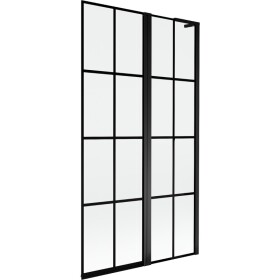 MEXEN/S - Mist L vanová zástěna 2-křídlová pravá 100 x 150, černá kratka, černá 8A9L-100-011-70-77-P