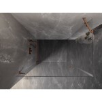 MEXEN/S - Lunar-B sprchový kout dveře křídlové levá 90 x 70 cm, transparent, měď kartáčovaná 832-090-070-65-00-L