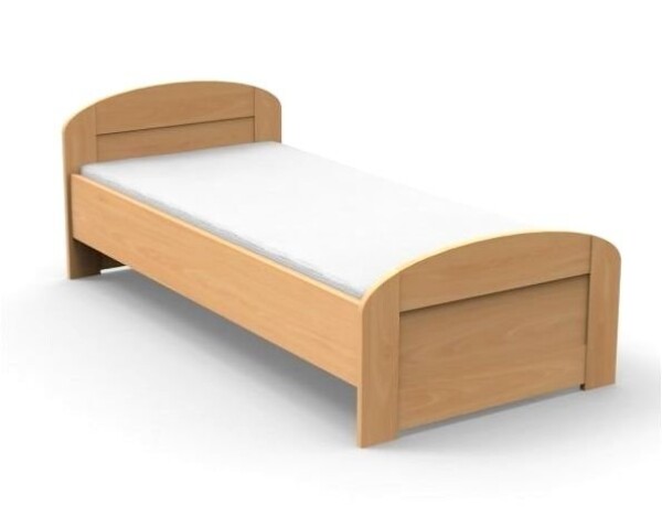 TEXPOL Jednolůžko PETRA oblé čelo u nohou BUK ROZMĚR: 90 x 210 cm - ATYP