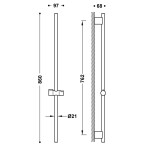 TRES sprchová tyč chrom 762 mm s posuvným držákem 03463708 TG 03463708