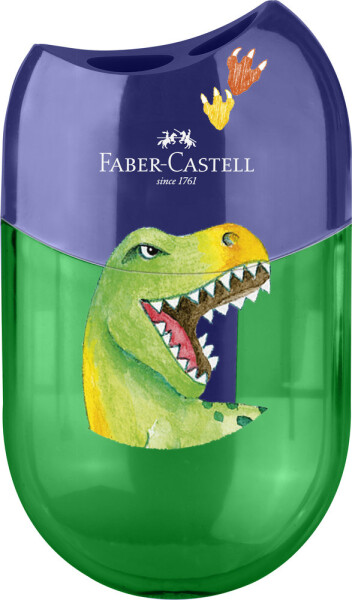 Faber-Castell Faber-Castell, 183552, ořezávátko se dvěma otvory a nádobkou, Dinosaurus, 1 ks