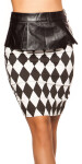 Sexy KouCla pencilskirt w.peplum a.diamonddesign barva blackwhite velikost