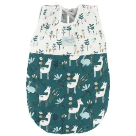 Petitcollin Spací vak zeleno-bílý pro panenky 36-40 cm