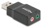 Delock černá / Externí zvuková karta / USB 2.0 / 2x 3,5 mm jack / Plug Play (66634)