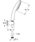 GROHE - Vitalio Start Set sprchové hlavice, držáku a hadice, chrom 27944001