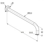 KLUDI - A-Qa Sprchové rameno 40 cm, matná bílá 6651453-00
