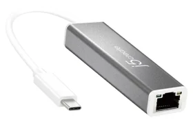 J5Create Adaptér USB-C na Gigabit Ethernet / Ethernetový adaptér / USB-C / RJ-45 / 1000 Mbit/s (JCE133G-N)