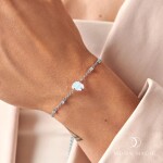Royal Fashion stříbrný náramek DR24372B-SILVER-MOONSTONE-TOPAZ