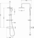 MEXEN/S - KT40 Sprchový sloup s termostatickou baterií, grafitu 771504093-66