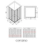 CERANO - Sprchový kout Volpe Duo L/P - 6 mm - chrom, transparentní sklo - 110x80x190 - zalamovací CER-669595