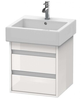 DURAVIT - Ketho Umyvadlová skříňka 48x45x44 cm, 2 zásuvky, lesklá bílá KT663502222