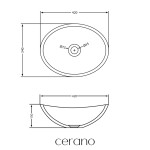 CERANO - Umyvadlo z litého mramoru Zara - na desku - bílá matná - 42x34 CER-WB21