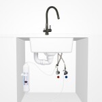 Laveo - Riveco - dřezová baterie stojánková s elastickým ramenem + filtr, grafit BRIB968D
