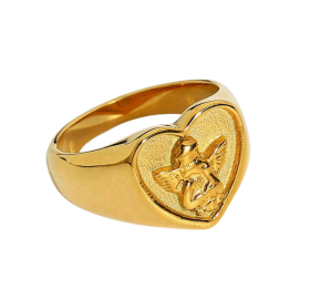 ELENYS Heart Angel – pozlacený prsten 18K žluté zlato Velikost: 6 (EU: 51-53)