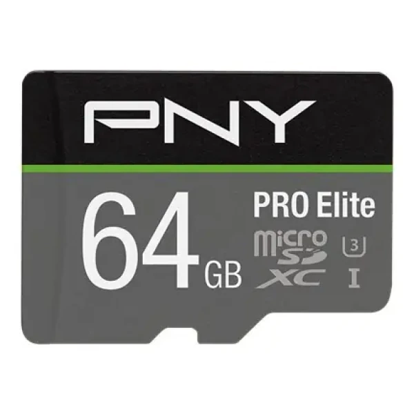 PNY PRO Elite microSDXC 64GB / Paměťová karta / Class 10 / UHS-I U3 / R100/W60 MB/s (P-SDU64GV31100PRO-GE)