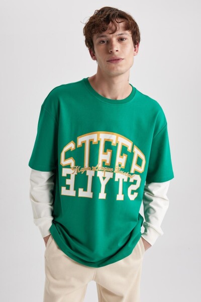 DEFACTO Oversize Fit Crew Neck Printed Sweatshirt