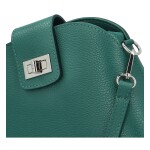 Trendy dámská kožená crossbody kabelka Vivianna, tyrkysová