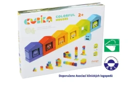 CUBIKA 14866 Barevné domečky - dřevěná stavebnice 30 dílů