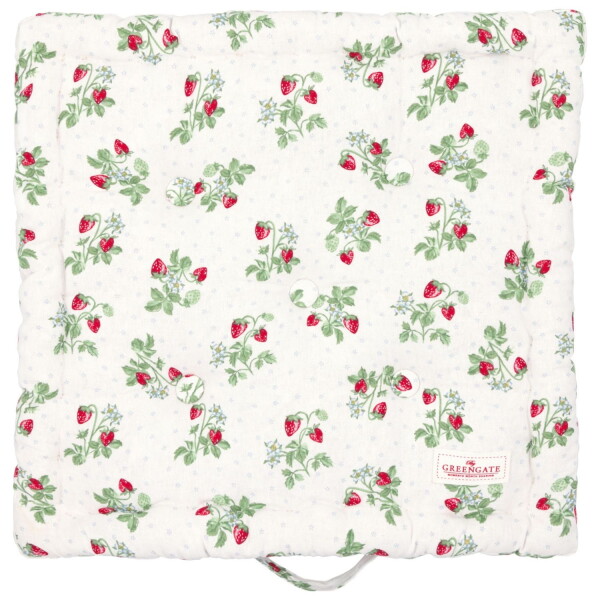 GREEN GATE Prošívaný podsedák Berry White 50 × 50 cm, zelená barva, textil