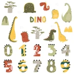 Sipo Nástěnné samolepky do dětského pokoje, Dino Numbers (SPWS63049)