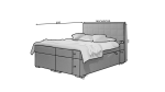 Boxspring Alice Barva korpusu: Sawana 21, Rozměr: 180 x 200 cm