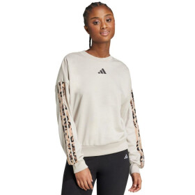 Dámská mikina adidas Animal Print 3-Stripes French Terry Sweatshirt cream JM1836 XL