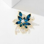 Luxusní brož Swarovski Elements Nuria - květina, Modrá