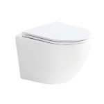 Mereo WC set - Smart flush rimless WC oblé, modul pro sádrokarton, bílé hranaté tlačítko MM02NSETRT230