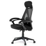 Kancelářská židle, potah černá látka a černá síťovina MESH, houpací mech. s aretací