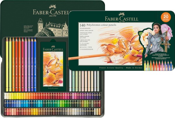 Faber-Castell Faber-Castell, 110014, Polychromos, sada uměleckých pastelek s novými odstíny, 140 ks