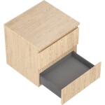 MEXEN/S - Rivel koupelnová skříňka pod umyvadlo 50 cm s deskou, 2 zásuvky, reliéf , dub 91A20-05047-2-BFFC81