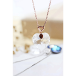 Royal Fashion stříbrný pozlacený Swarovski náhrdelník Srdce DPS0520