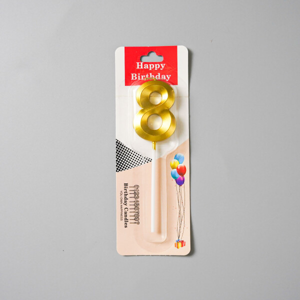 Dortová svíčka zlatá č.8