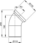 Alcadrain Dopojení k WC – koleno 45° A90-45 A90-45