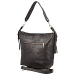 Módní dámská kožená kabelka na rameno Selin, tmavě hnědá