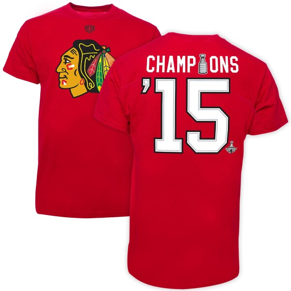 Old Time Hockey Pánské Tričko Chicago Blackhawks 2015 Stanley Cup Champions '15 Velikost: L